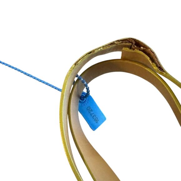 CHANEL CC Logos Flower Shoulder Tote Bag Canvas Leather Yellow 2 callouts GUC - Picture 5 of 11